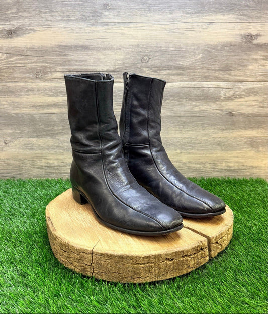 Florsheim Men - Size 7.5D - Vintage Black Royal Imperial Italian Zipper Boots