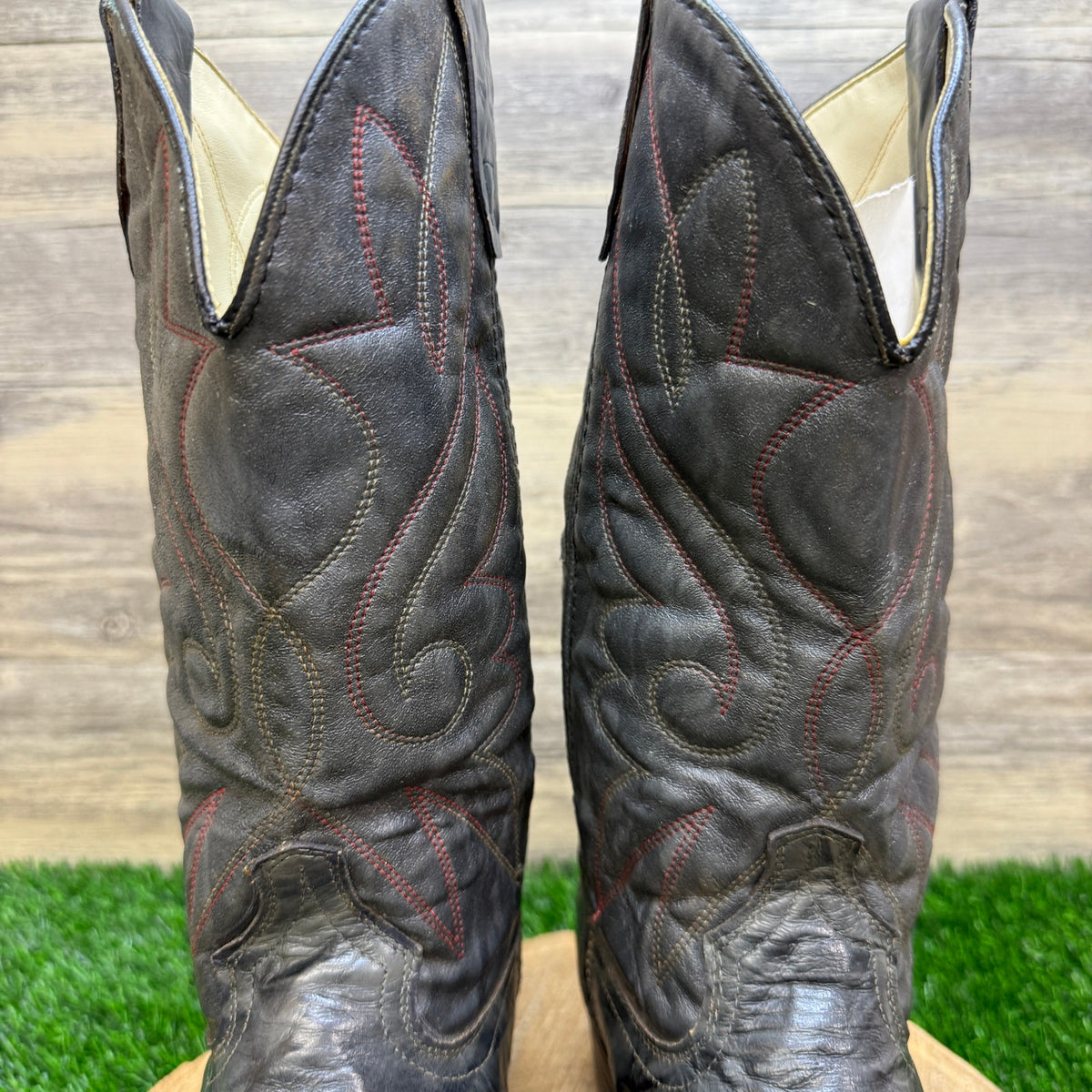 Unknown Men - Size 9EE - Vintage Gray Marbled Print Western Cowboy Boots 7893