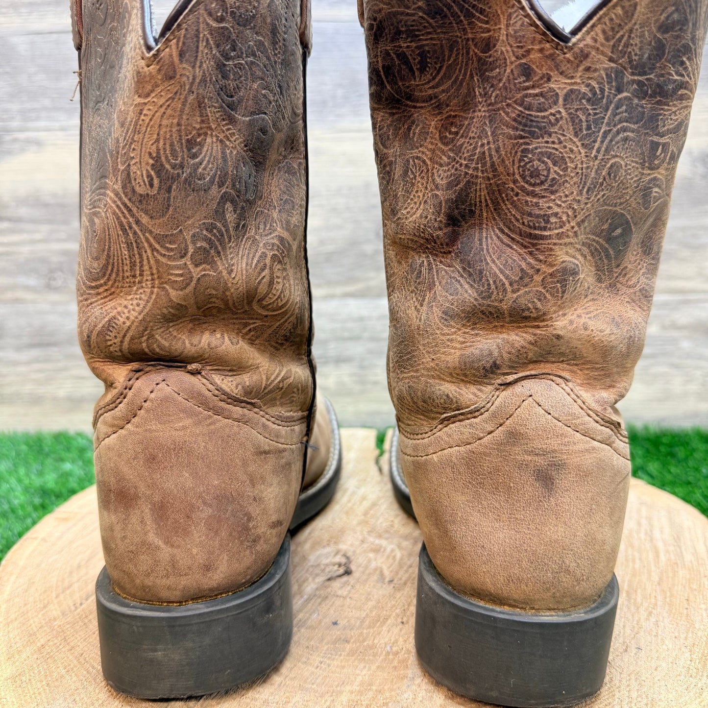 Smoky Mountain Youth - Size 3.5R - Brown Square Toe Cowboy Boots 3101Y