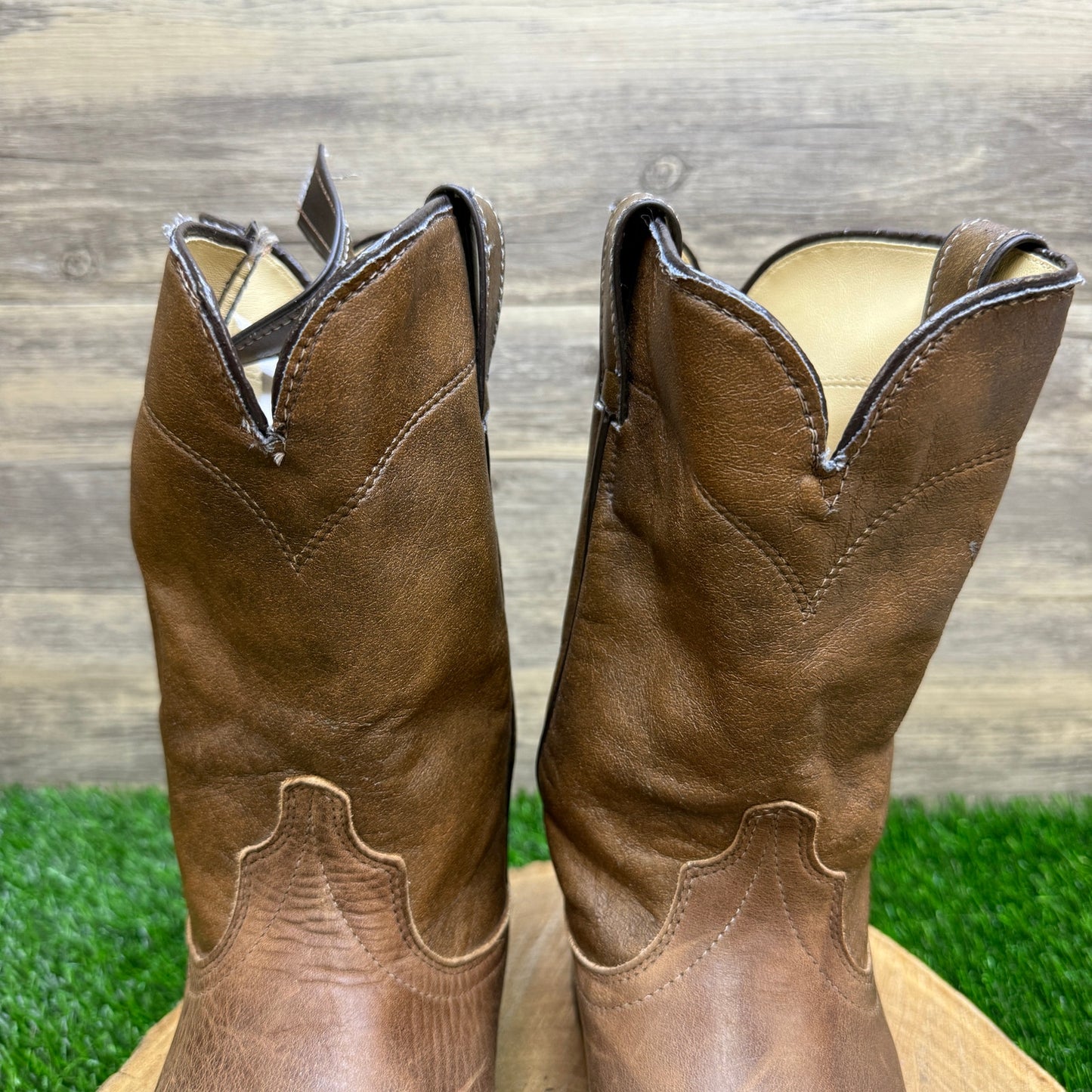 Laredo Men - Size 9.5D - Vintage Marbled Tan Roper Cowboy Boots Style 7923