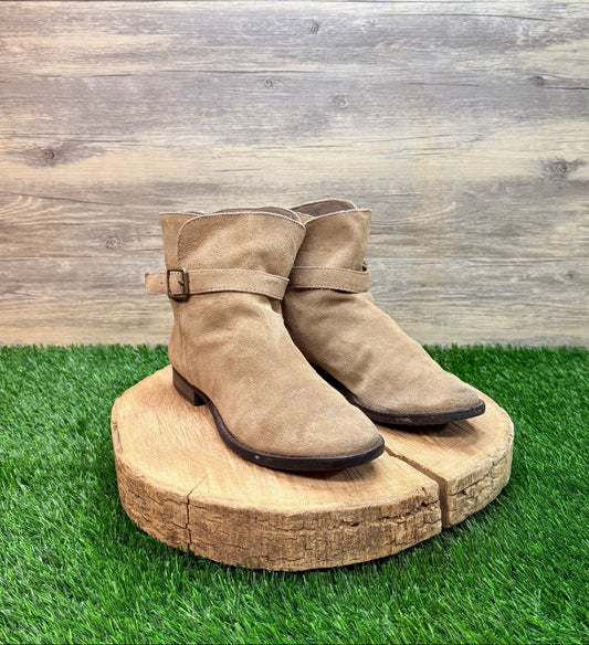 Sam Edelman Women - Size 6.5 - Beige Suede Strappy Ankle Boots