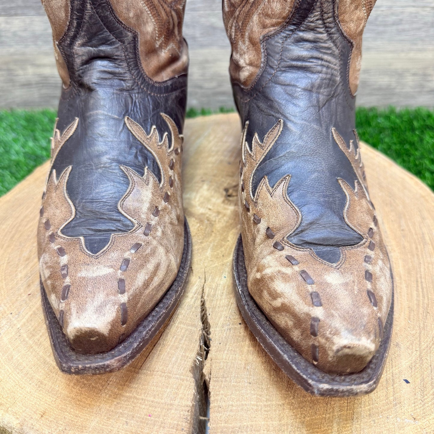 Dan Post Men - Size 7.5D - Black/Brown Lucky Break Cowboy Boots DP2249