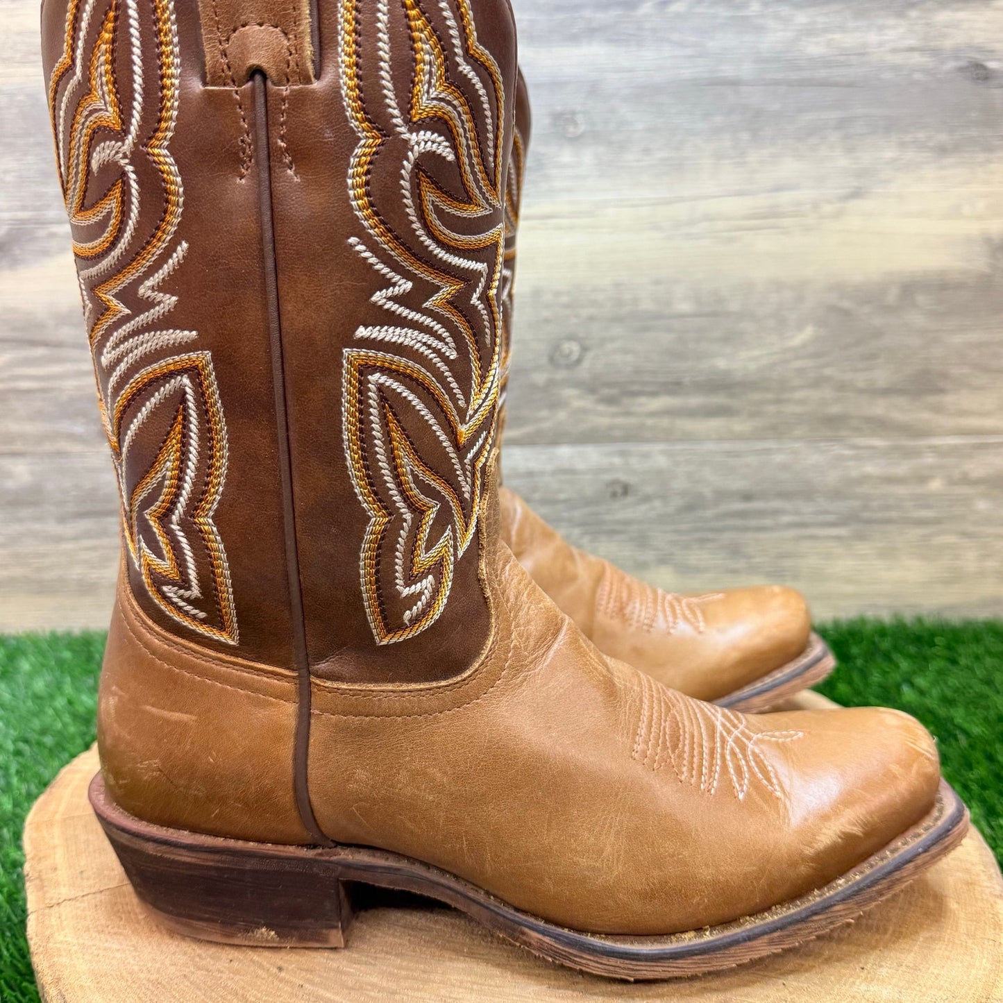 Nocona Women - Size 7.5B - Antiqued Brown Square Cowboy Boots NL7041