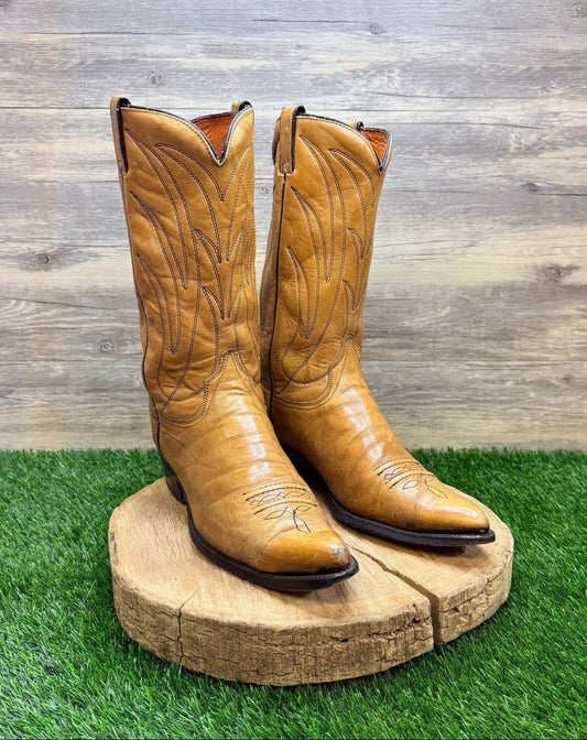 Wrangler Men - Size 10.5D - Vintage Tan Western Cowboy Boots 12569