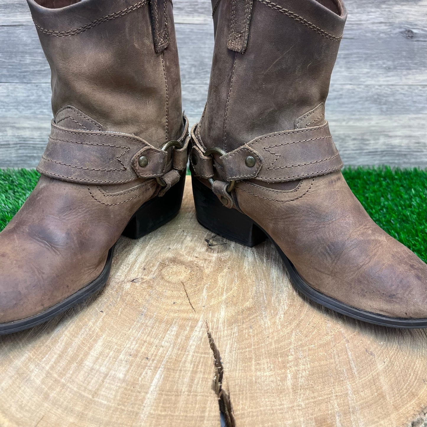 Mossimo Supply Women - Size 6.5 - Brown Harness Ankle Boots