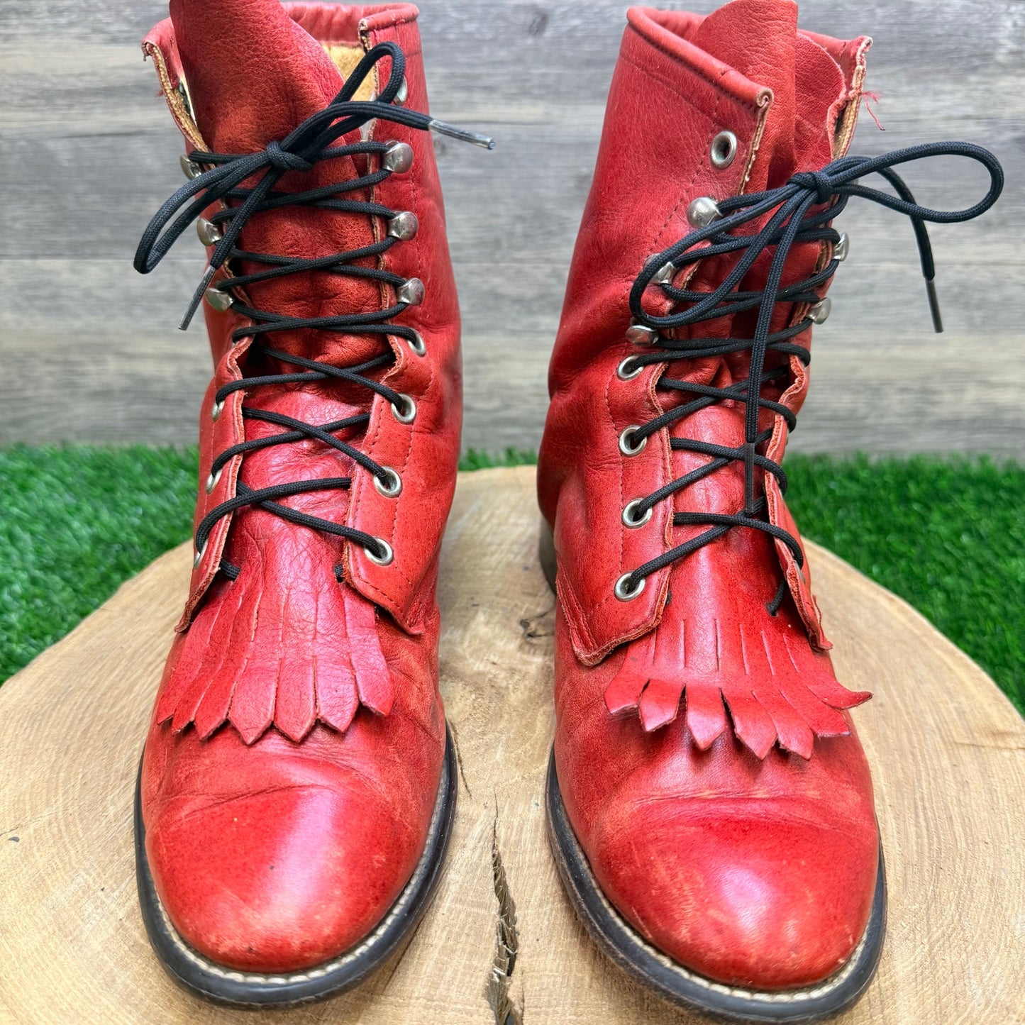 Laredo Women - Size 9.5M - Red Lace Up Boots 27790