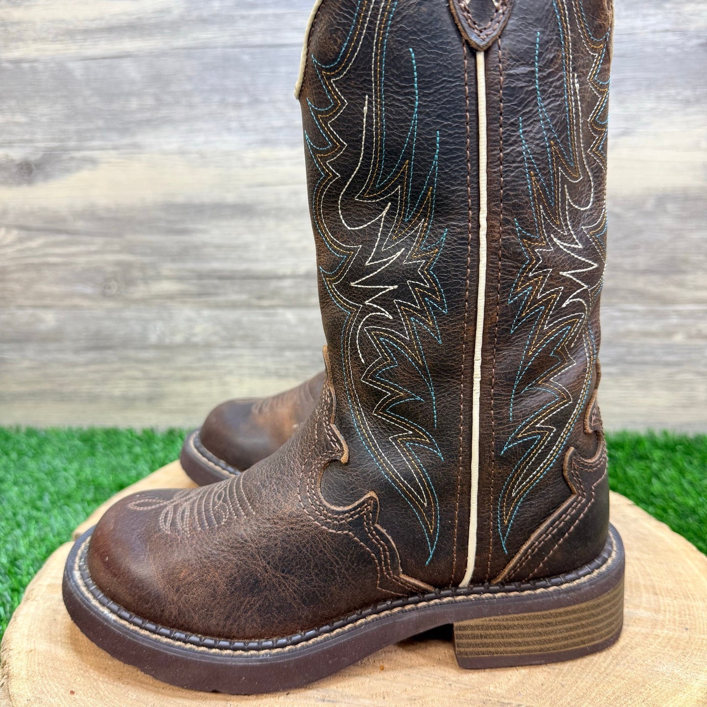 Justin Gypsy Women - Size 5B - Brown / Turquoise Cowboy Boots L2911
