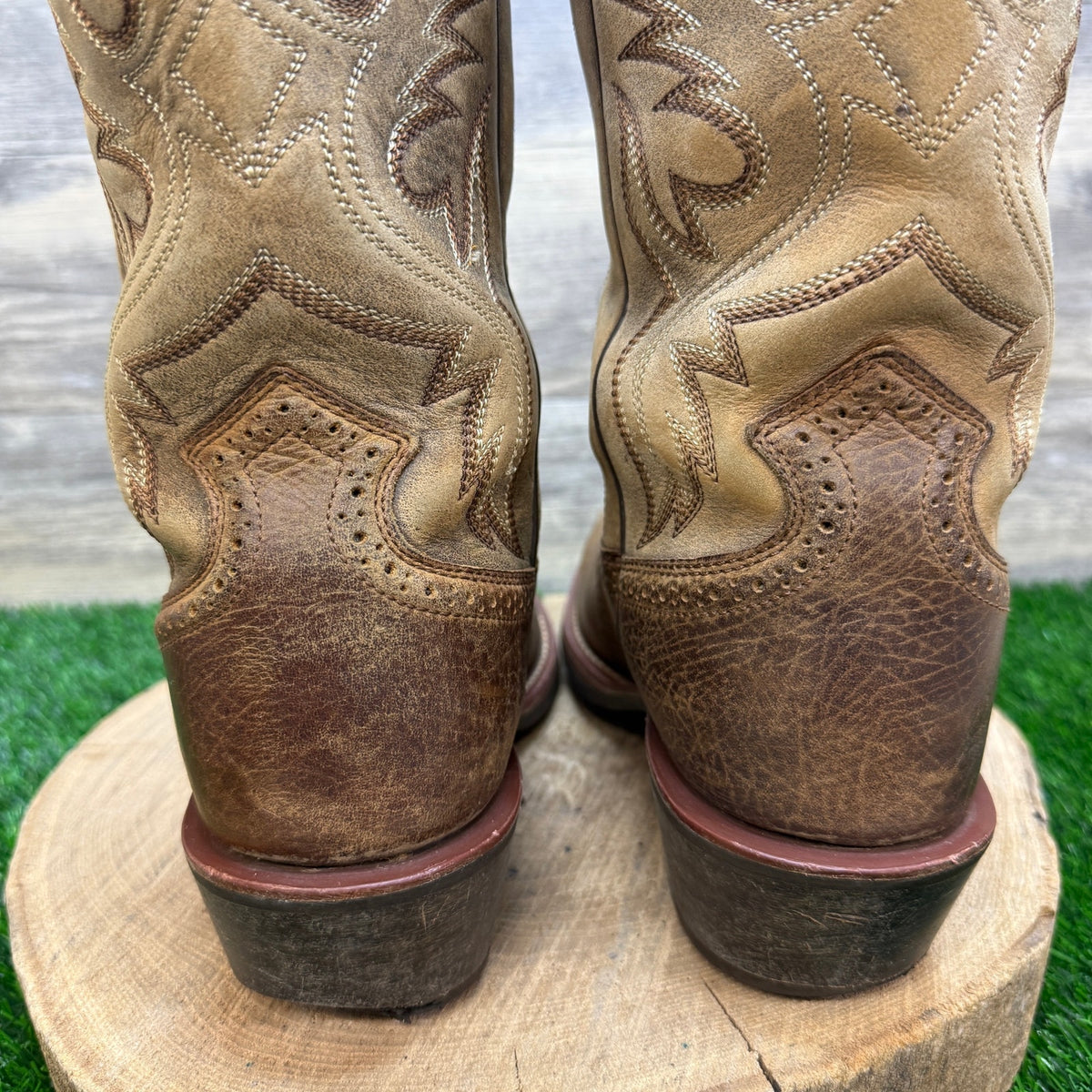 Ariat Men - Size 10.5EE - Two Tone Brown Square Toe Cowboy Boots 10002230