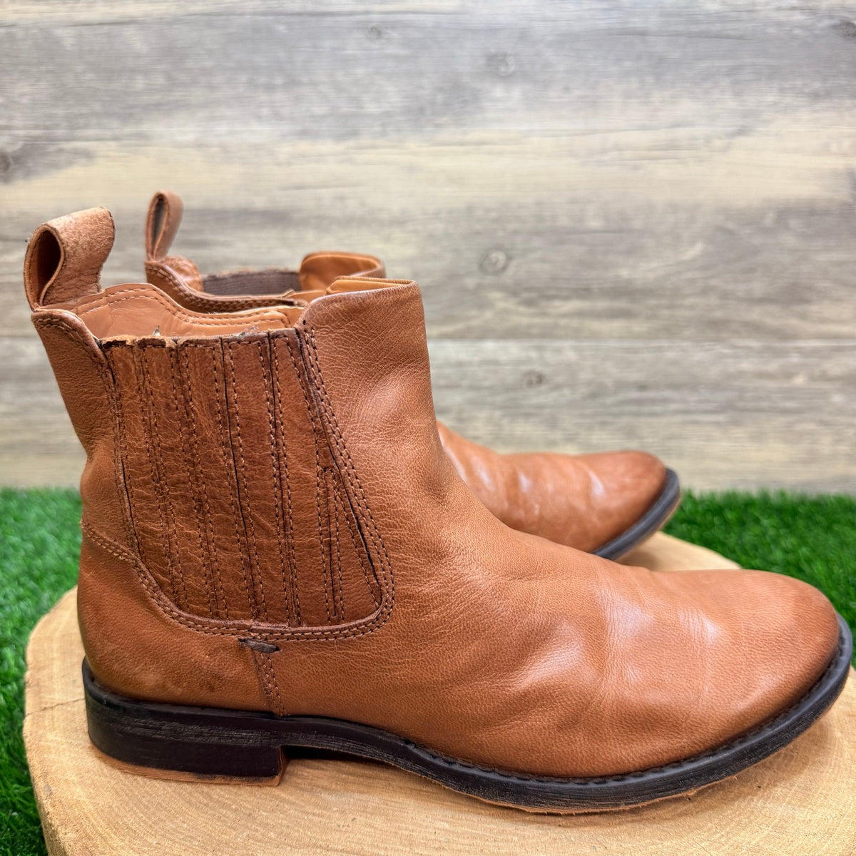 Franco Sarto Women - Size 8M - Tan Ankle Zipper Boots Linc