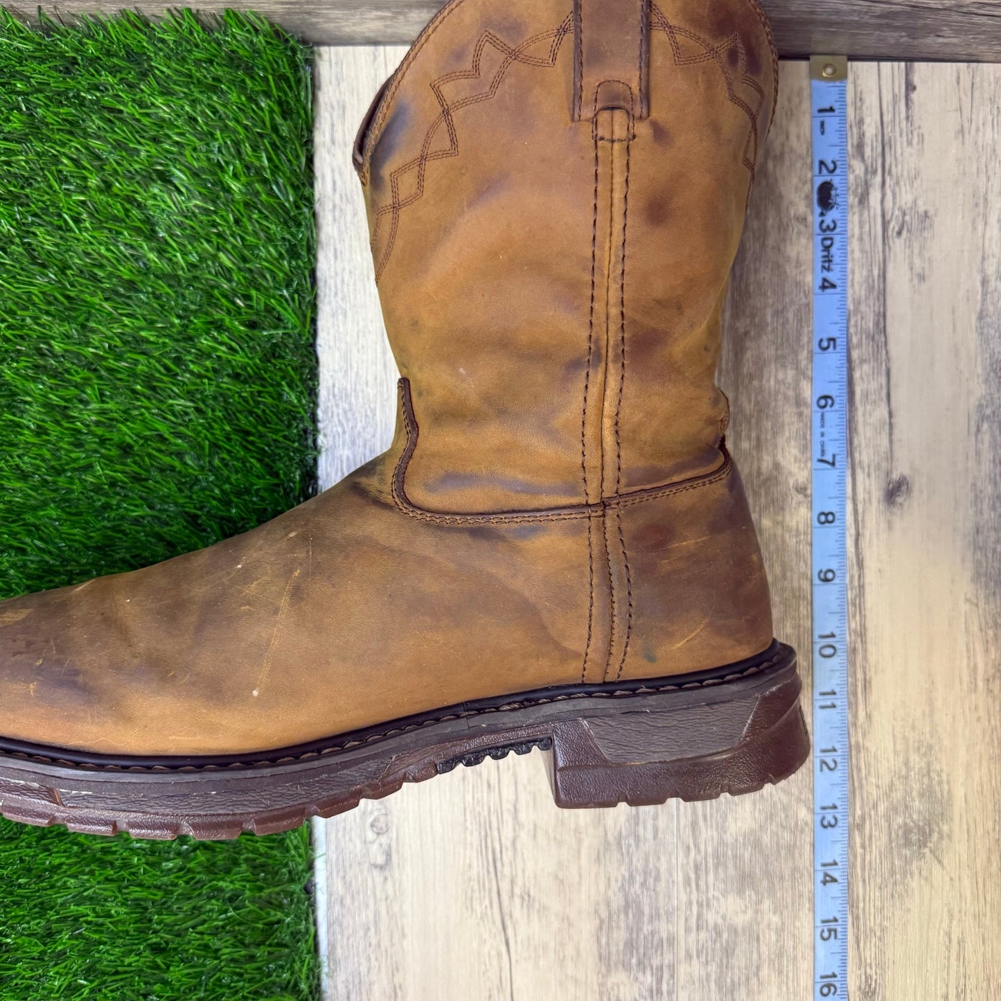 Rocky Men - Size 11.5W - Tan Pull Up Cowboy Boots Style 106