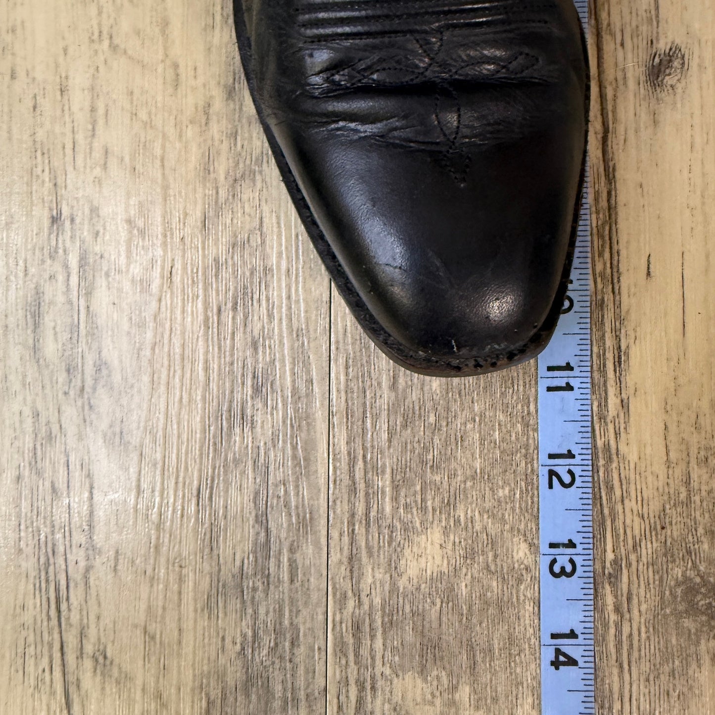 Dan Post Men - Size 8D - Vintage Black Goat Leather Cowboy Boots Style 6690