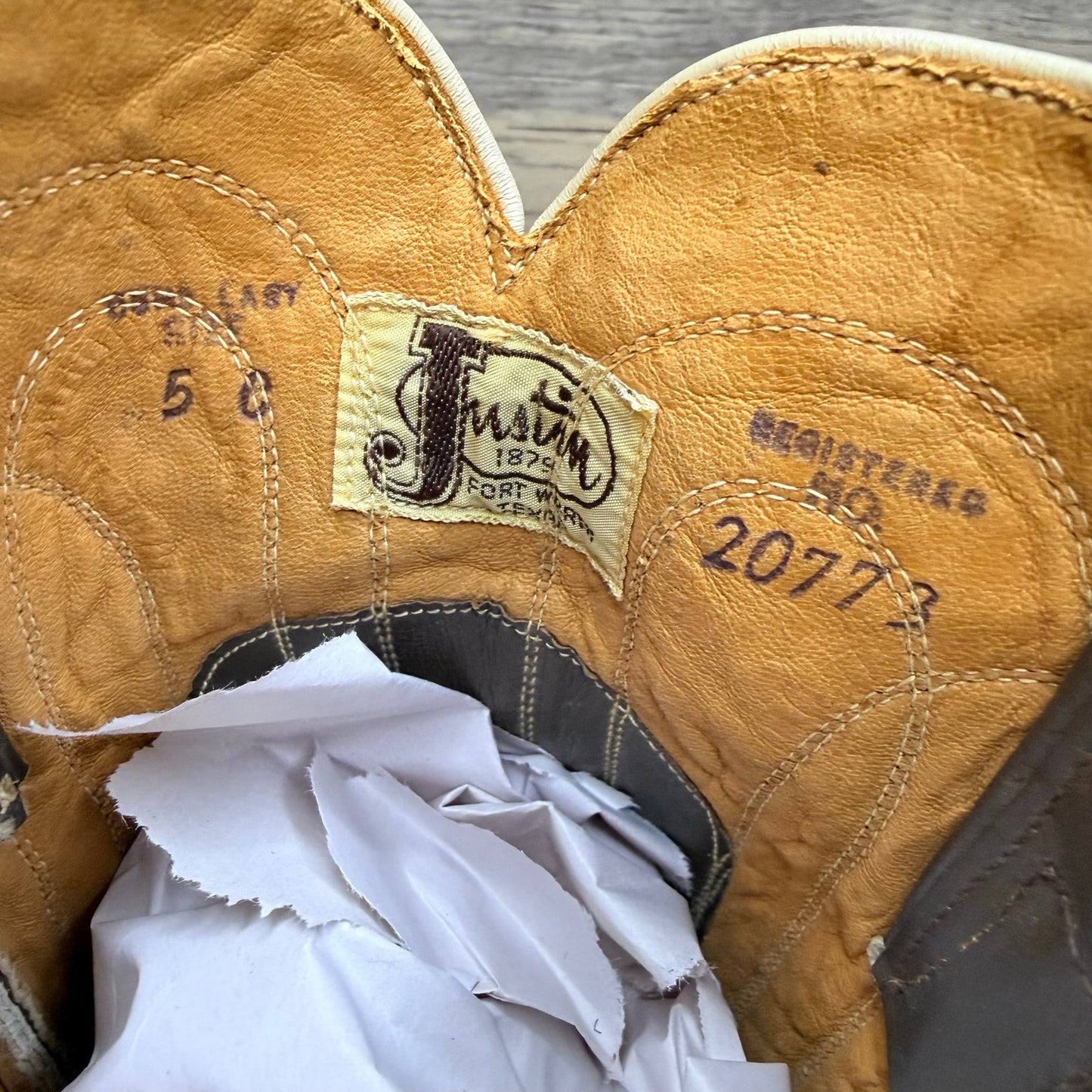 Justin Women / Youth - Size 5C / 1.5 - Vintage Brown Western Cowboy Boots L-4003