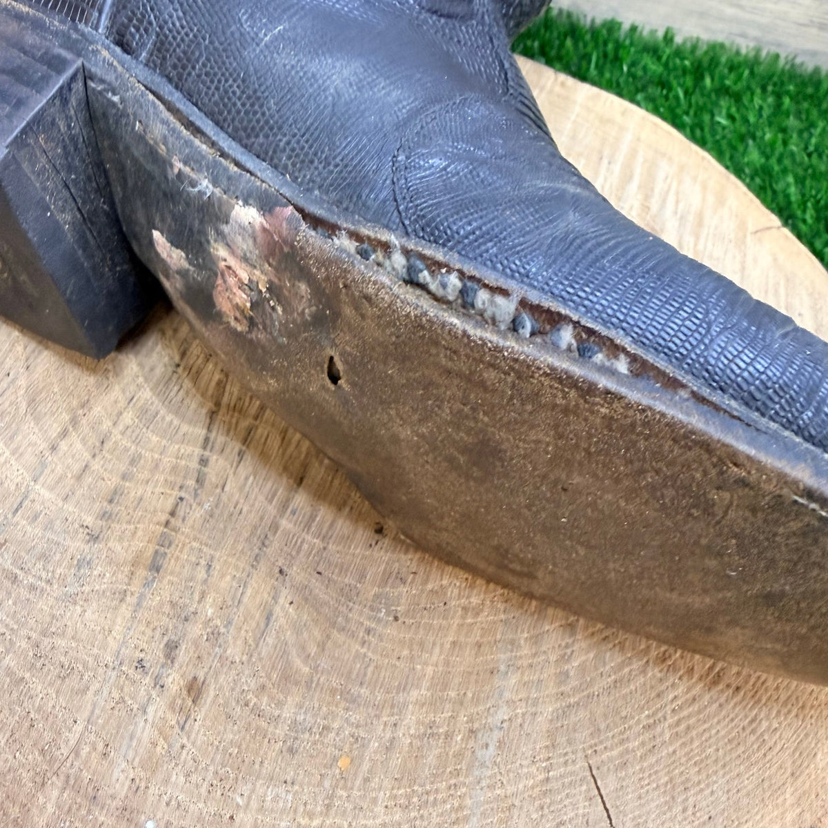 Dan Post Men - Size 12D - Vintage Black Lizard Western Cowboy Boots
