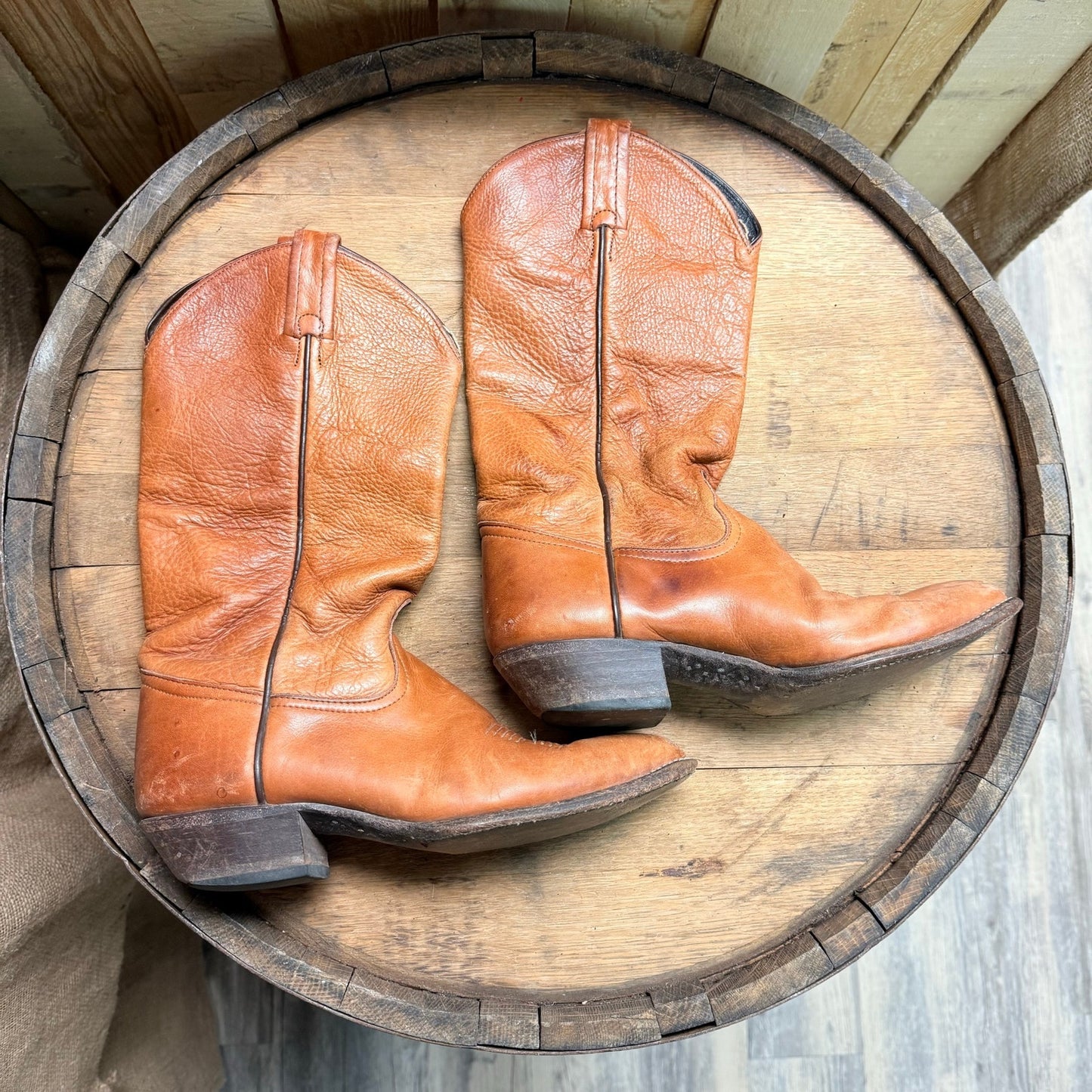 Tony Lama Women - Size 7M - Tan Soft Cowboy Boots 1012