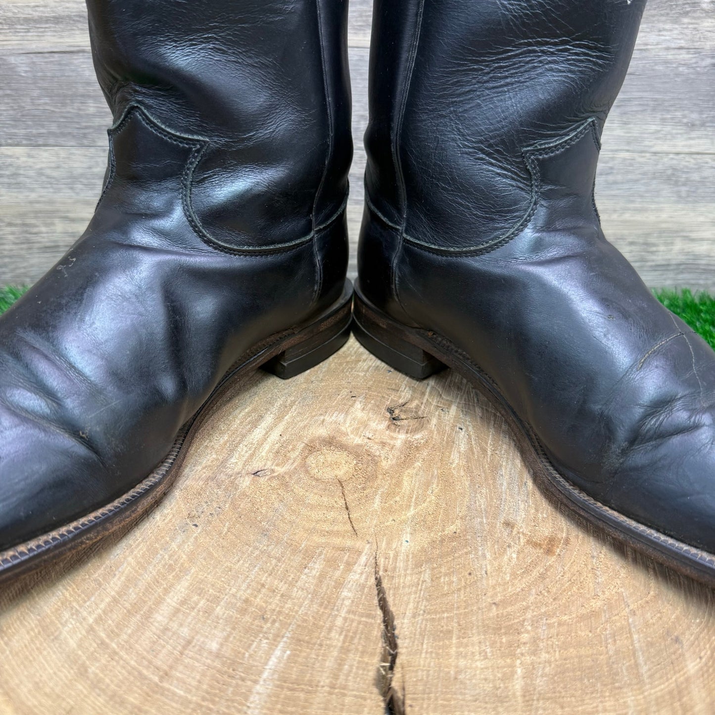 Justin Men - Size 10.5EE - Black Brock Roper Cowboy Boots Style 3233