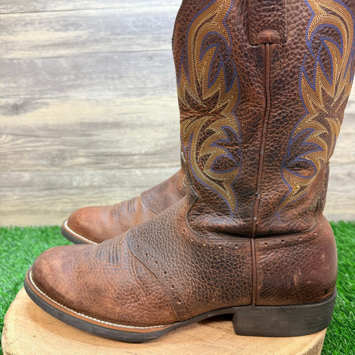 Justin Men - Size 10.5D - Brown Stampede Western Cowboy Boots 7200