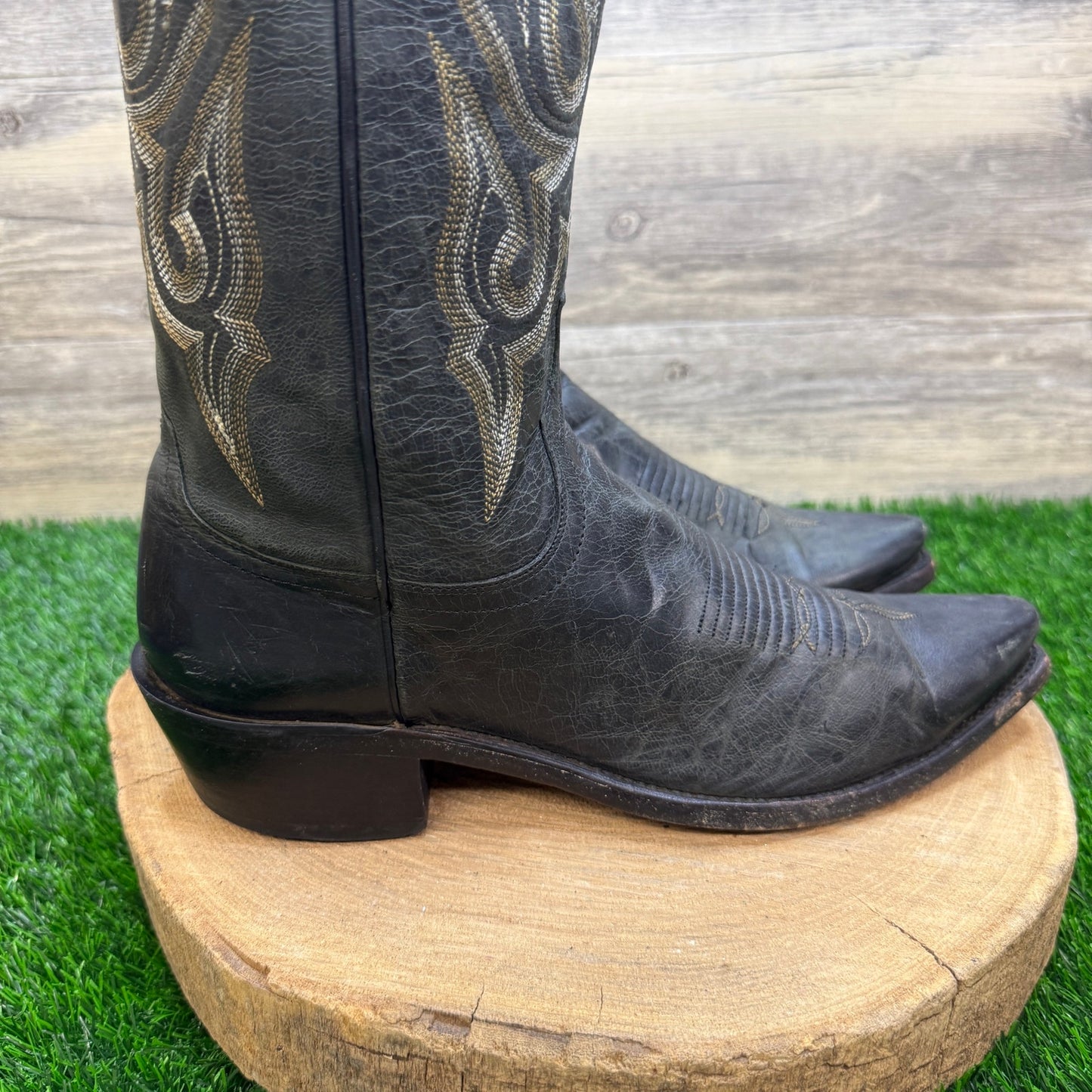 Lucchese Men - Size 9D - Black Western Cowboy Boots Style M1007
