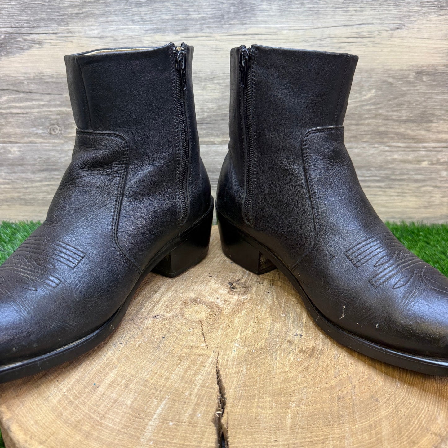 Durango Men - Size 9EE - Black Ankle Zipper Western Cowboy Boots Style TR820