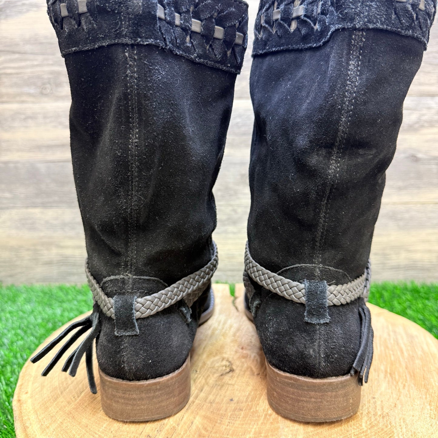 Very Volatile Women - Size 7 - Black Suede Strappy Boots