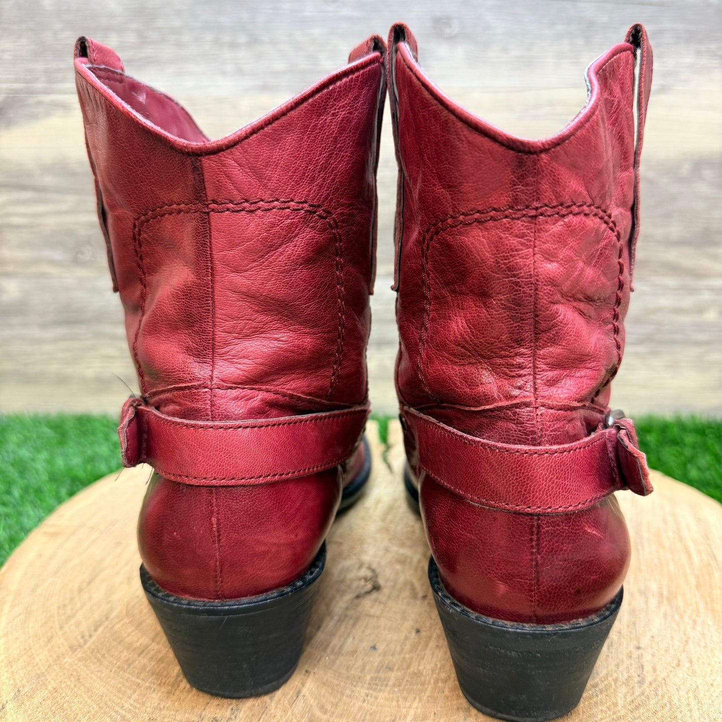 Franco Sarto Women - Size 6.5M -  Red Ankle Boots 0601