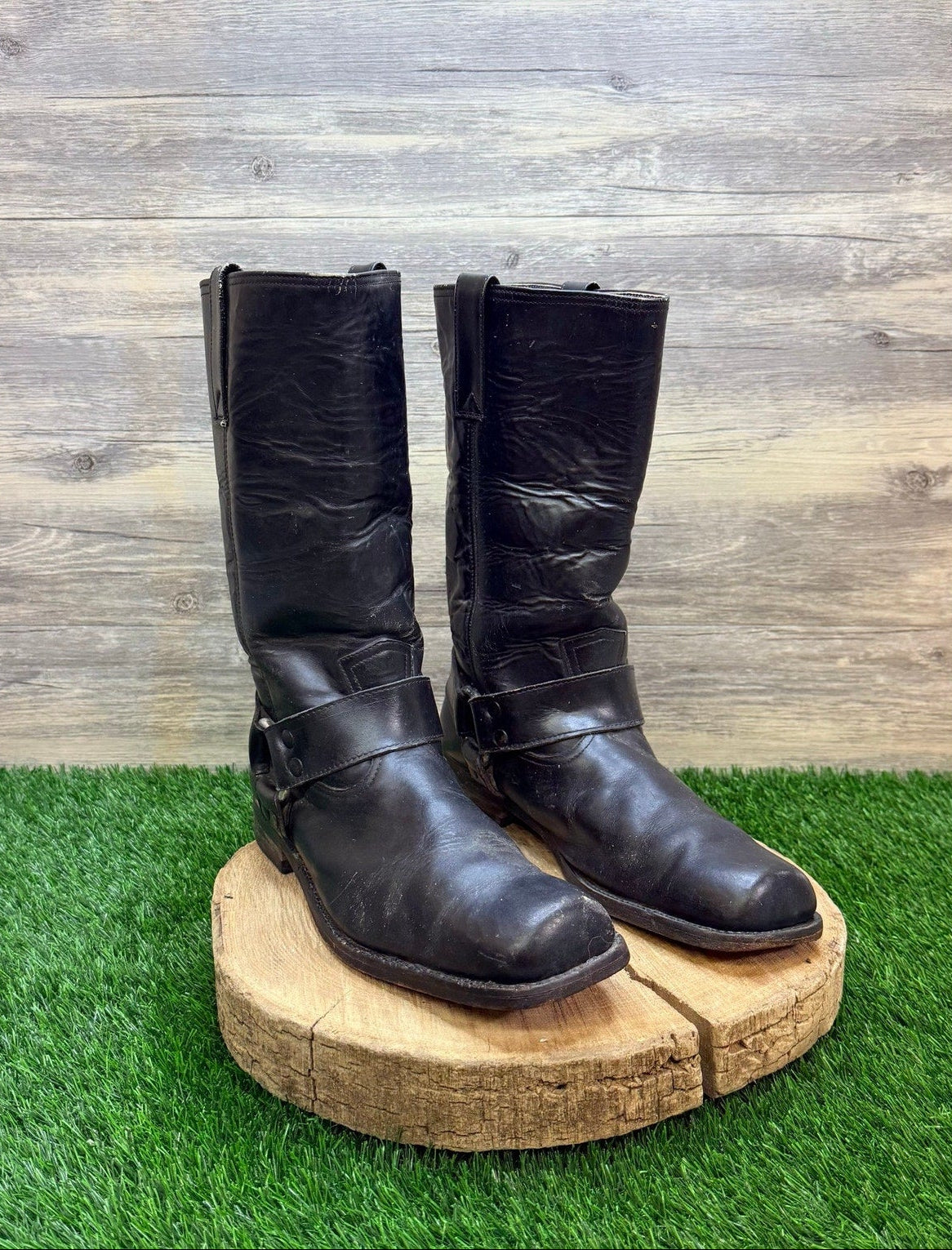 Tony Yong Men - Size 11 - Black Harness Engineer Handmade Moto Boots
