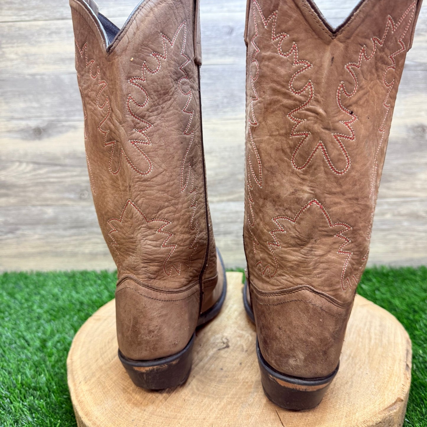 Old West Women - Size 9 - Tan Suede Western Cowboy Boots SCL7014