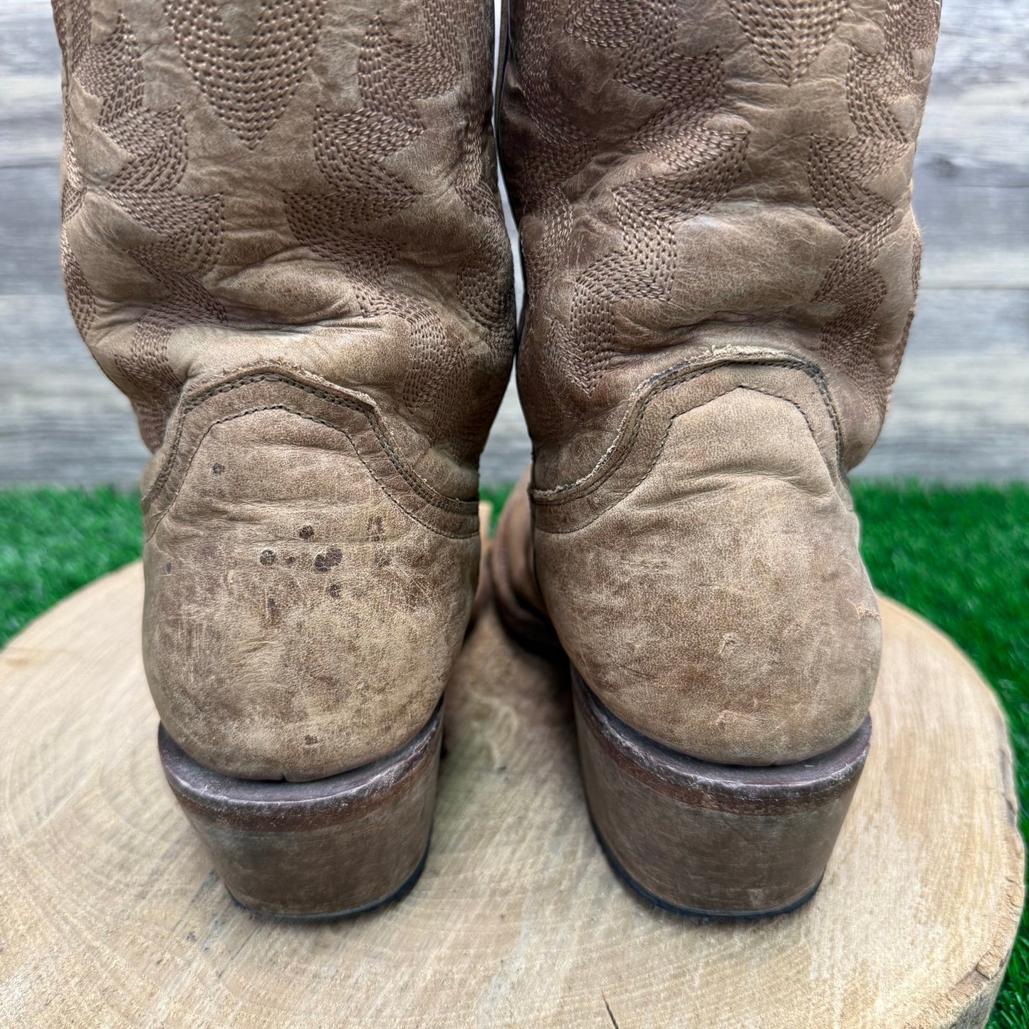 Tanner Mark Women - Size 8 - Brown Square Toe Cowboy Boots Style TML201383