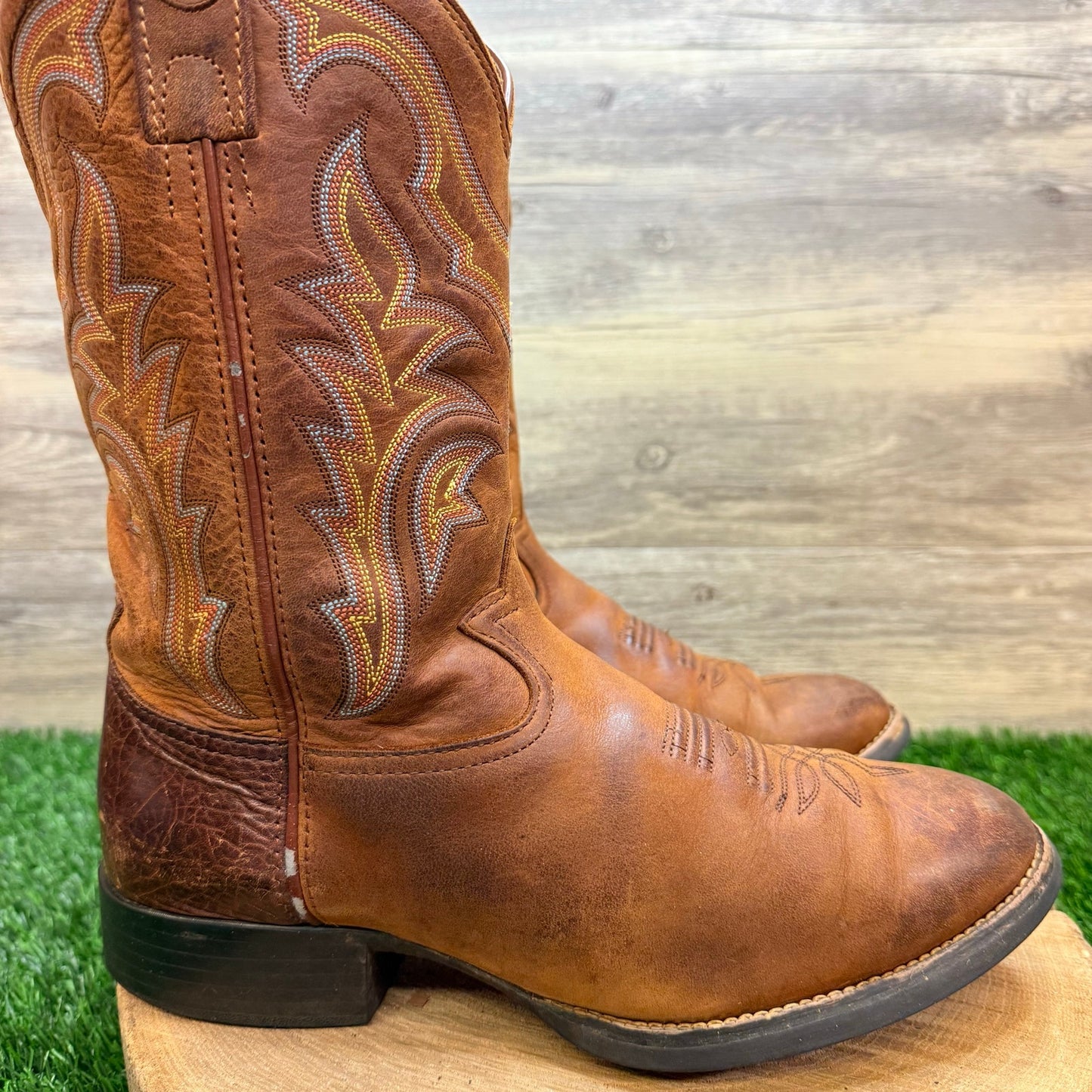 Tony Lama Men - Size 9.5EE - Brown Roper Style Western Cowboy Boots RR1100