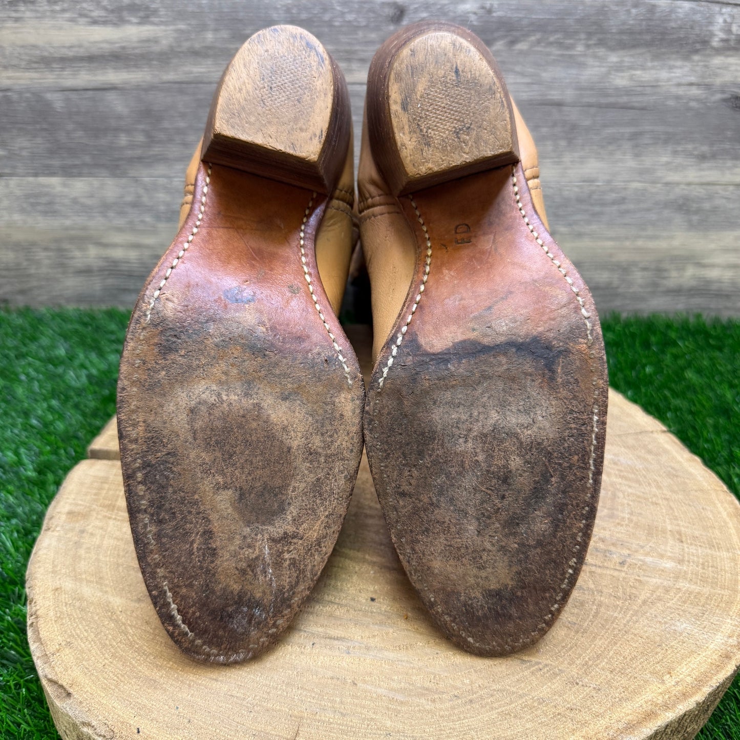 Dingo Women - Size 9.5 M - Vintage Tan Heeled Cowboy Boots Style 16953