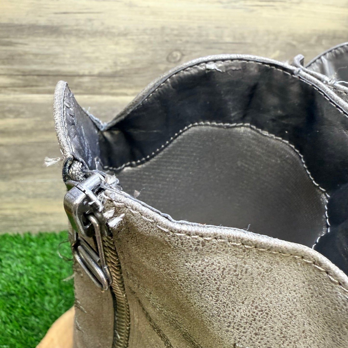 Rampage Women - Size 7.5 - Metallic Faux Leather Tall Cowboy Boots Telula