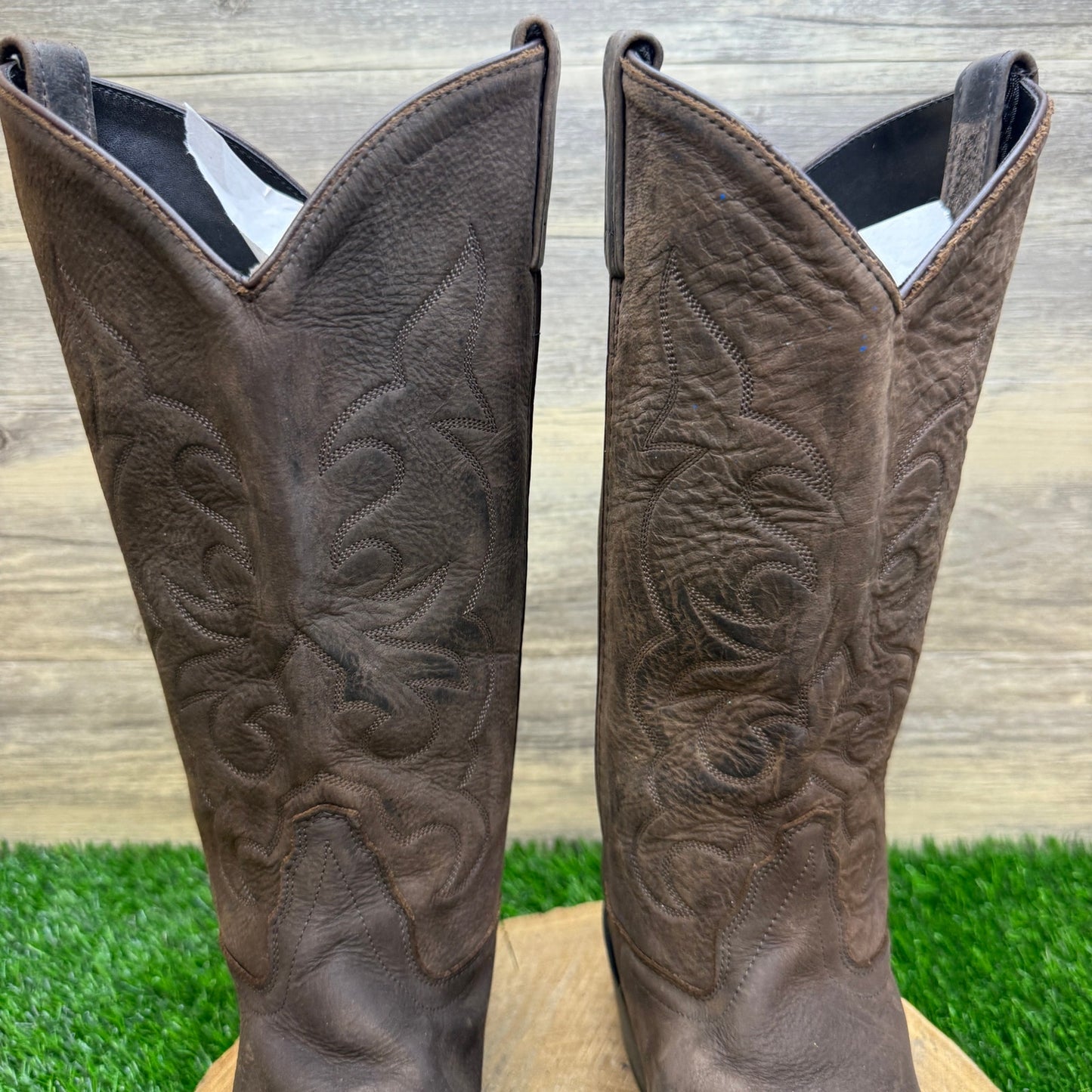 Old West Men - Size 9D - Brown Trucker Western Cowboy Boots Style TBM3051