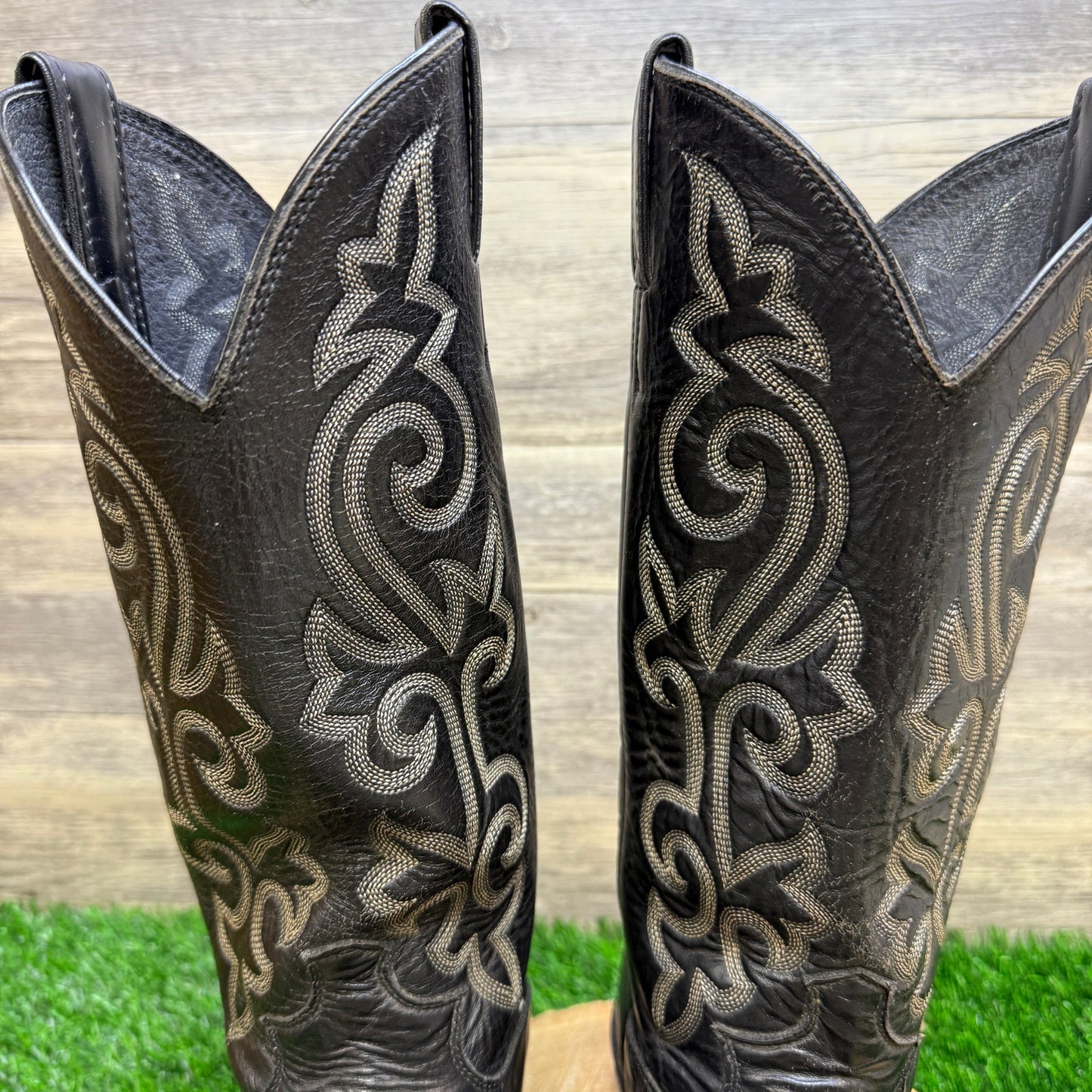 Justin Men - Size 10D - Black London Cowboy Boots Style 1409