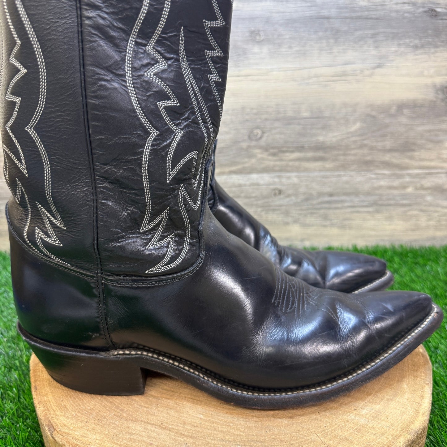 Justin Men - Size 11D - Black Western Cowboy Boots Style M9416