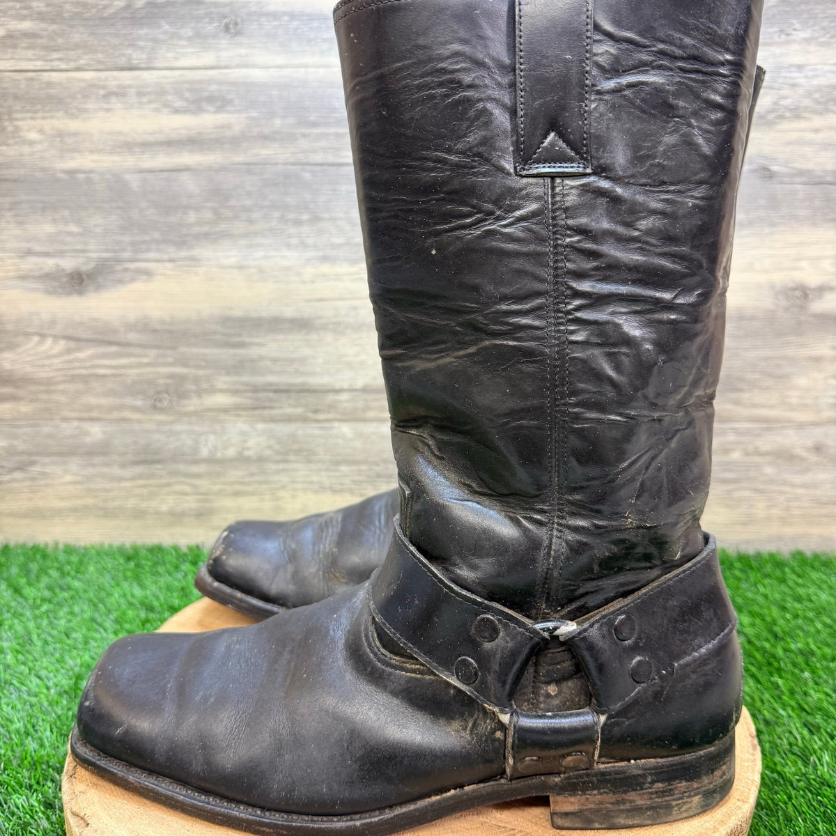 Tony Yong Men - Size 11 - Black Harness Engineer Handmade Moto Boots