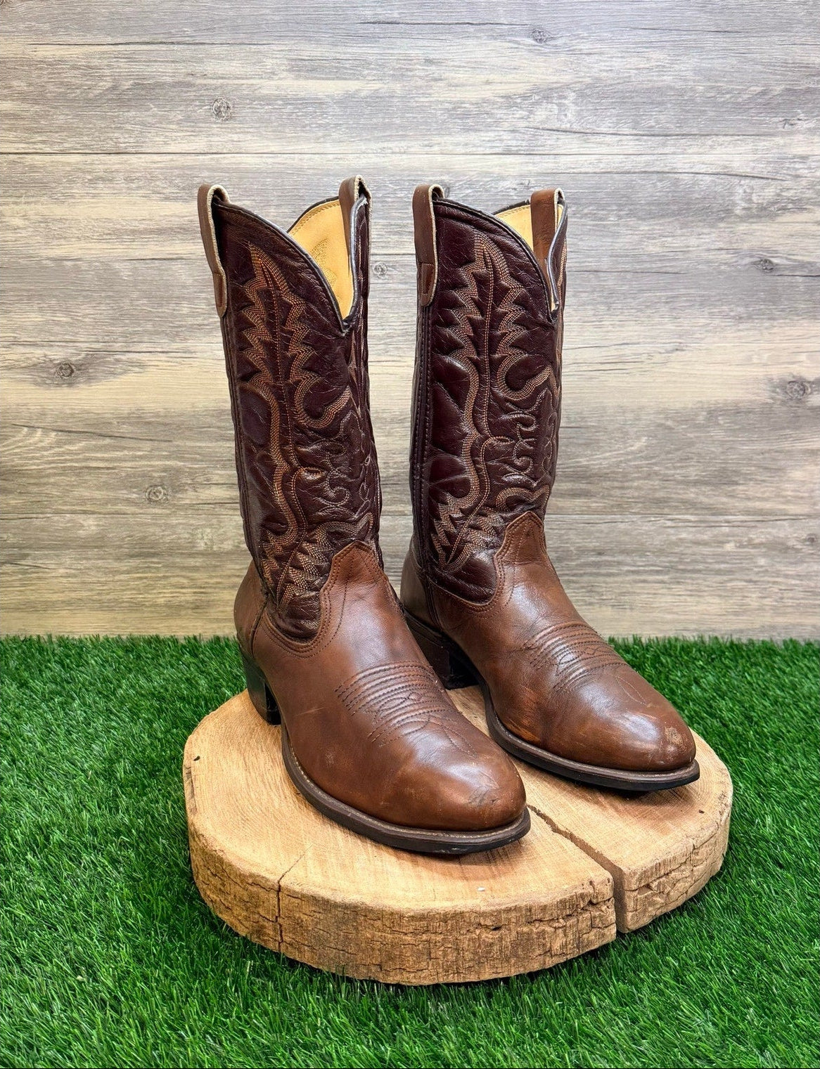Iron Age Men - Size 10 - Vintage Brown Steel Toe Cowboy Boots K7395320
