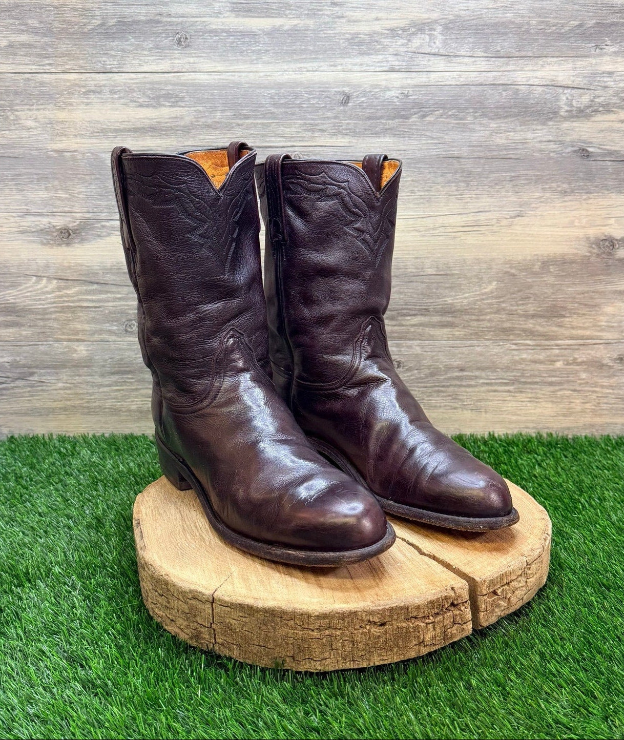 Lucchese 2000 Men - Size 11.5D - Black Cherry Cowboy Boots T00836