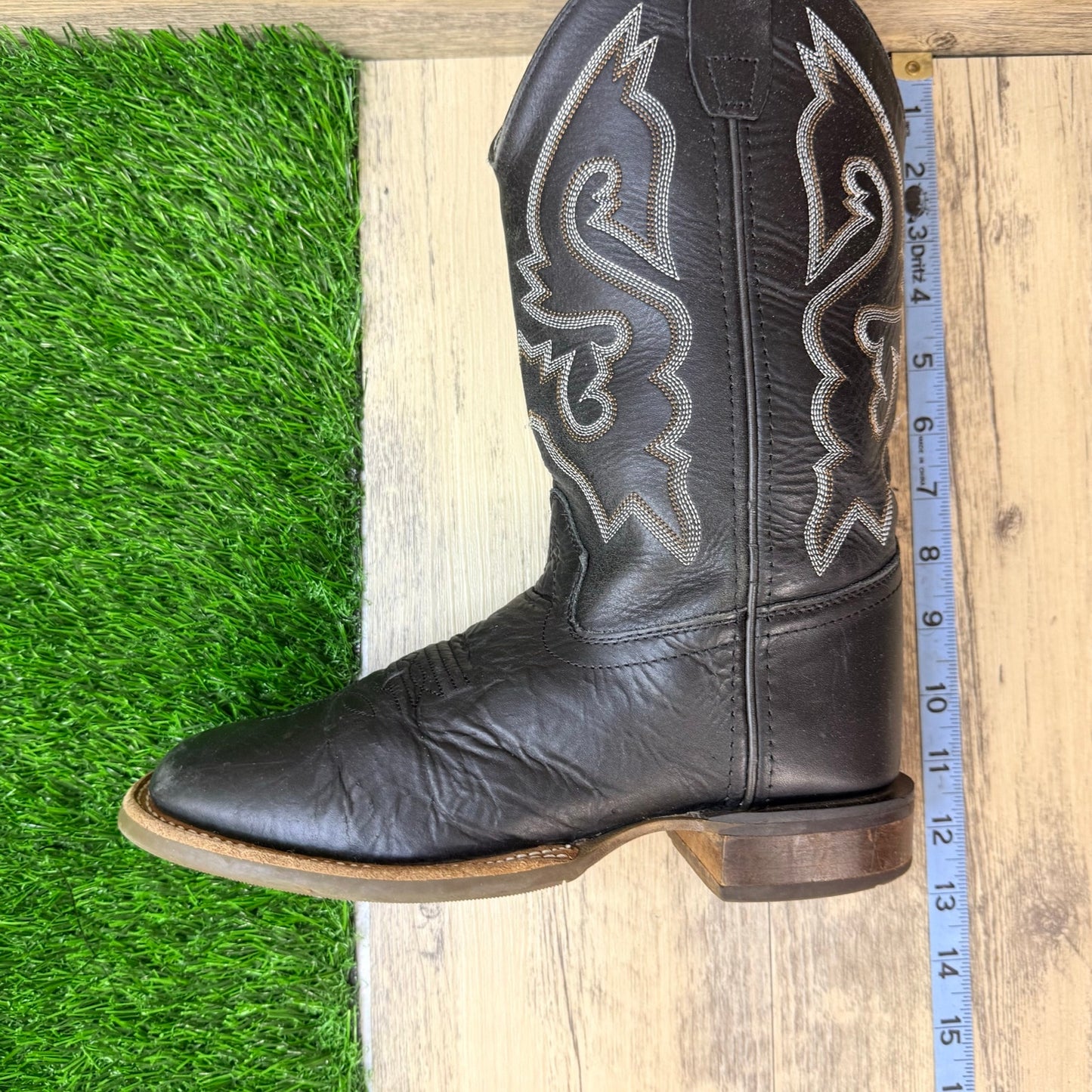 Cody James Youth - Size 5D - Black Square Cowboy Boots BCBSP23P7