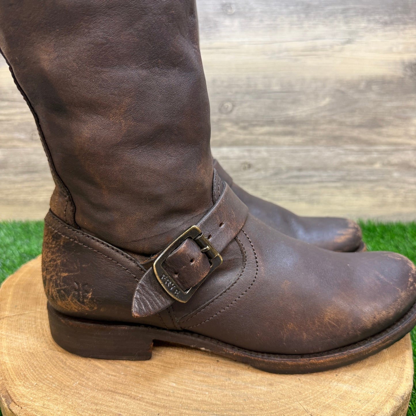 Frye Women Size 9B - Chocolate Brown Veronic Harness Moto Boots Style 77609