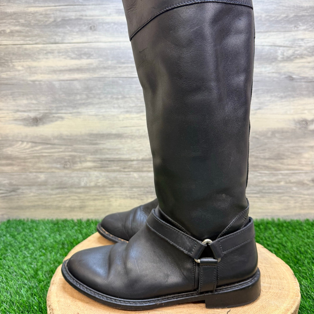 Cole Haan Women - Size 8AA - Black Harness Riding Boots F8829
