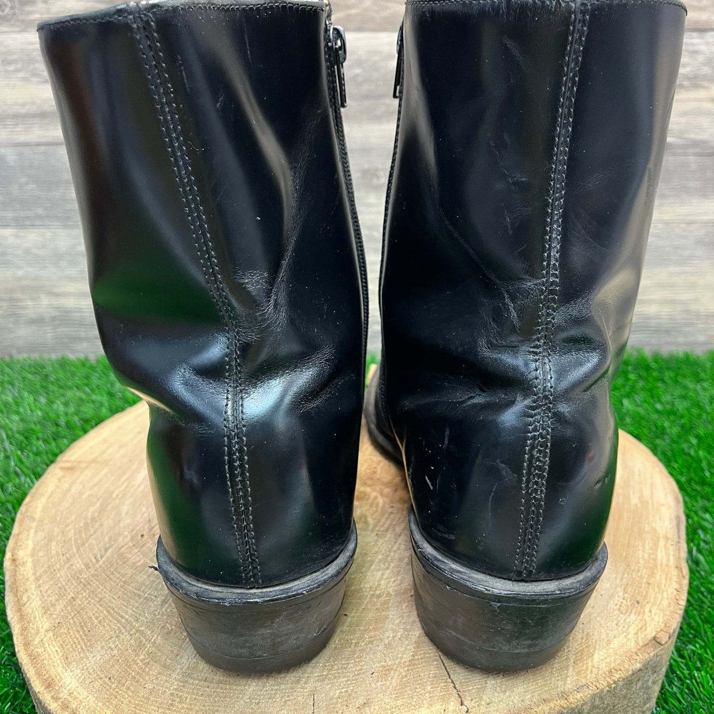 Unknown Men - Size 10D - Vintage Black Ankle Zipper Cowboy Boots Style 1199