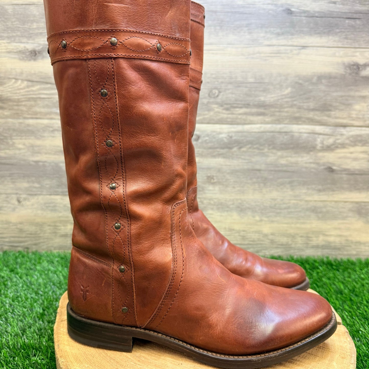 Frye Women - Size 9B - Brown Tall Studded Boots 77901