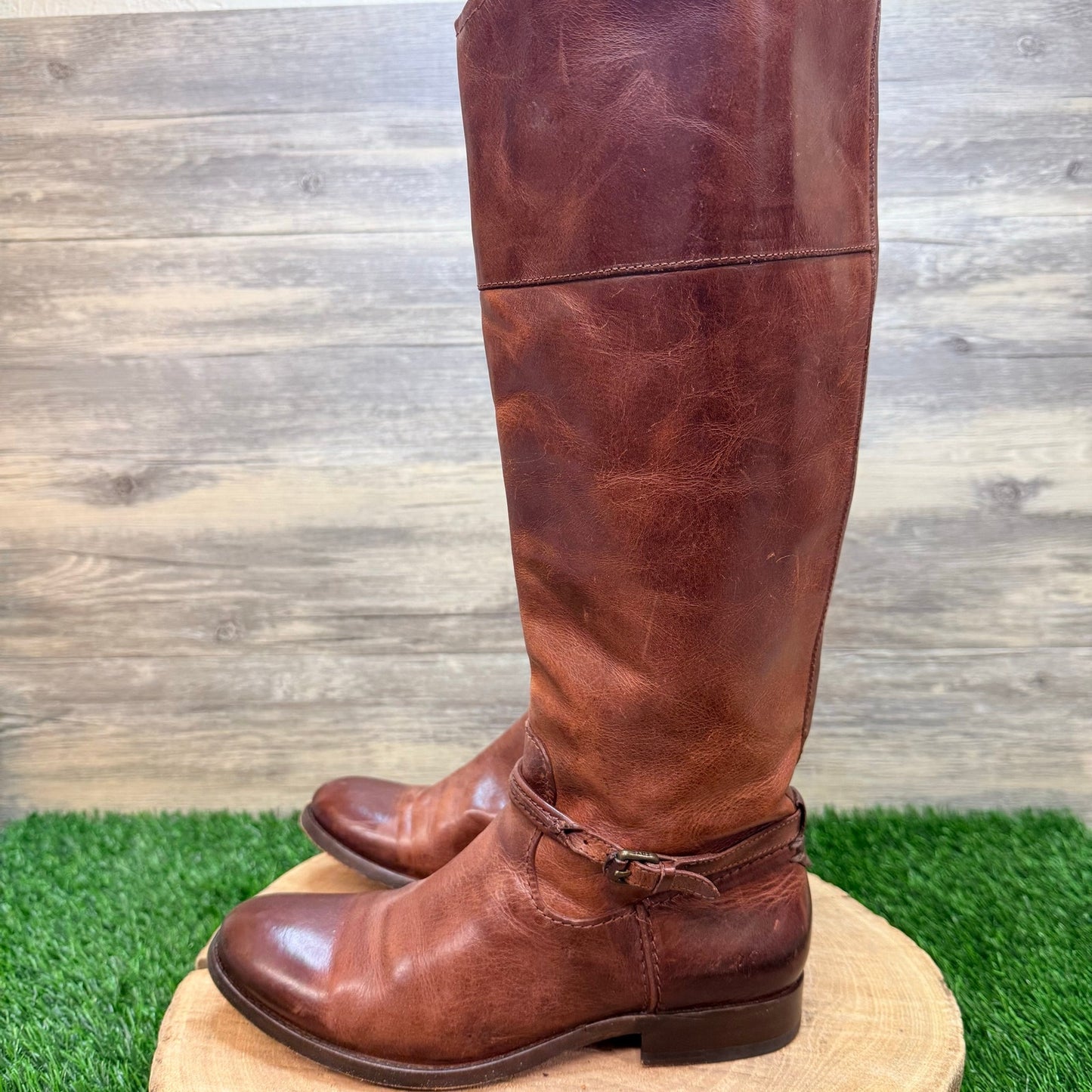 Frye Women - Size 6.5B - Brown Riding Buckle Tall Shaft Boots 3475446