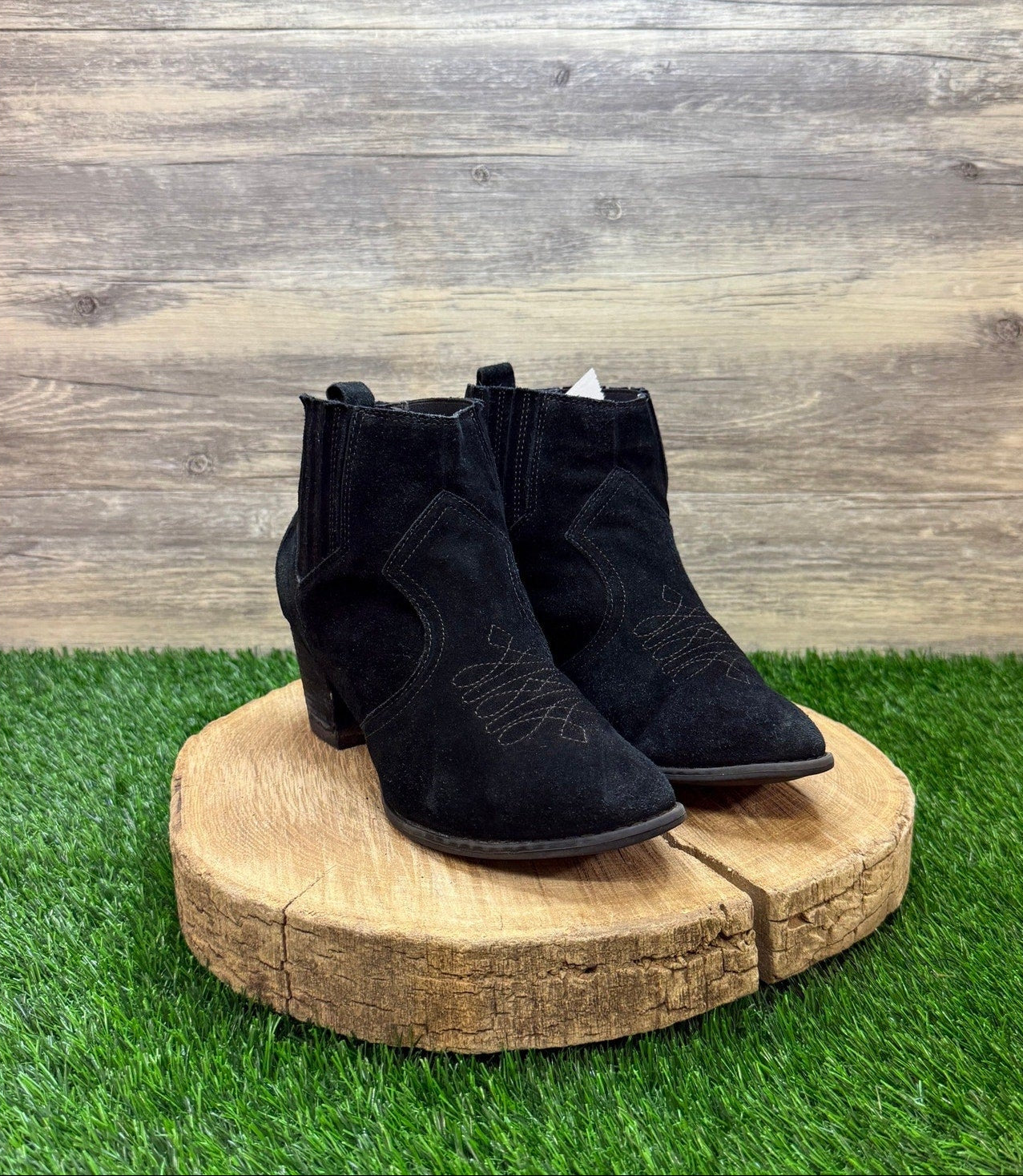 Fortini Women - Size 9 - Black Suede Heeled Ankle Boots Style Chesney
