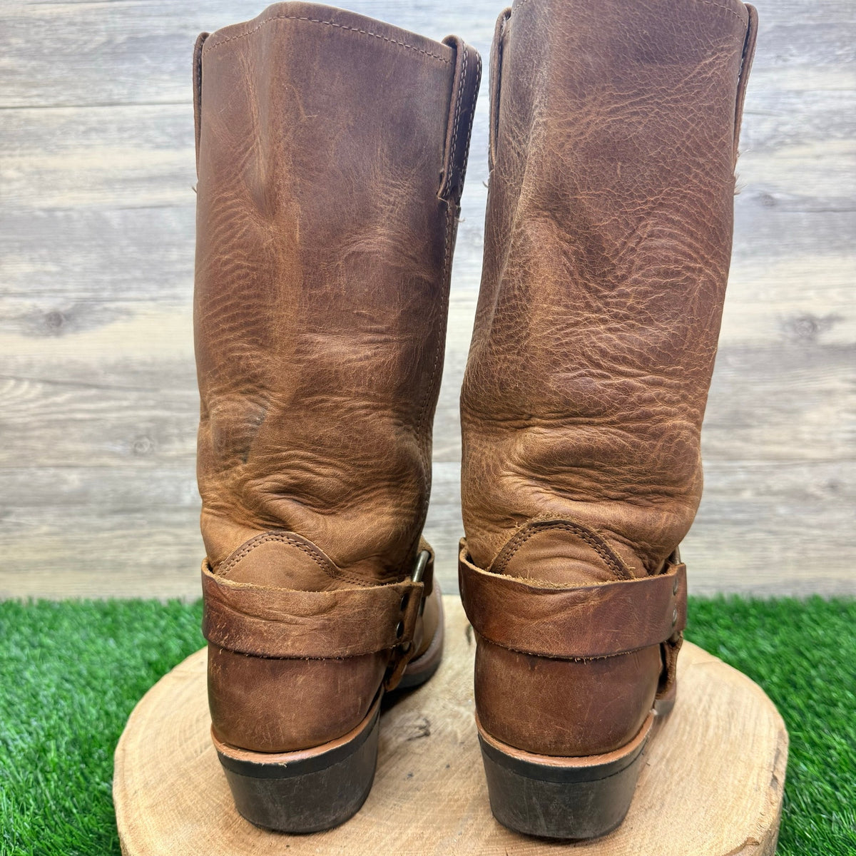 Frye Women - Size 8.5M - Brown Leather Harness Moto Boots 77300