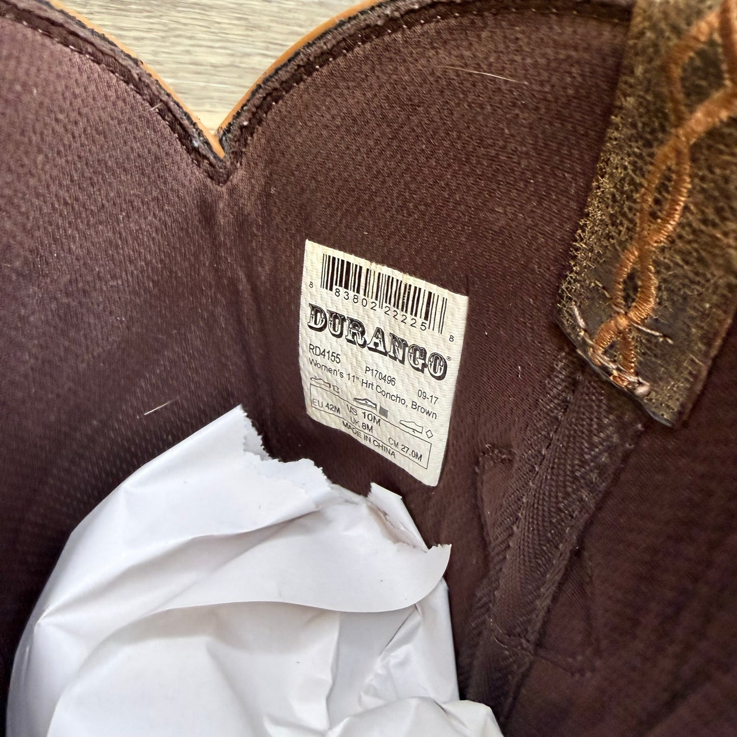Durango Women - Size 10M - Brown Concho Snip Toe Crush Cowboy Boots RD4155