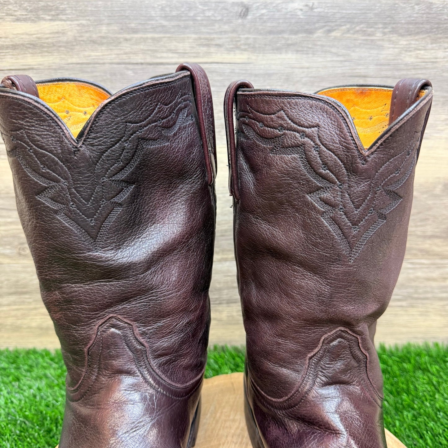 Lucchese 2000 Men - Size 11.5D - Black Cherry Cowboy Boots T00836