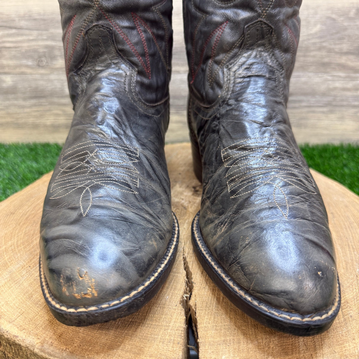 Unknown Men - Size 9EE - Vintage Gray Marbled Print Western Cowboy Boots 7893