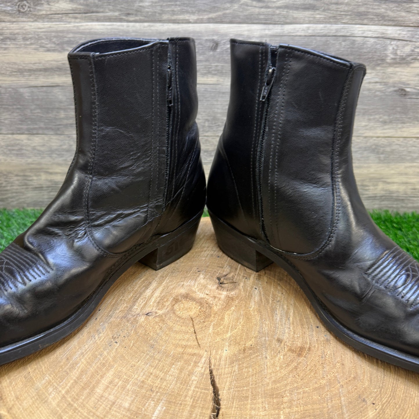 Laredo Men - Size 11D - Black Ankle Zipper Square Toe Boots Style 5720