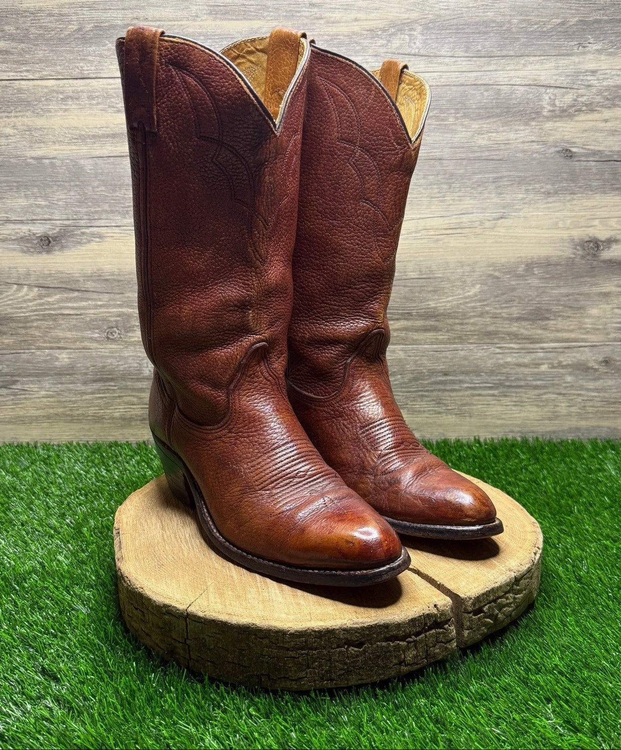 Double H Men - Size 10D - Copper Bull Shoulder Cowboy Boots Style 2126