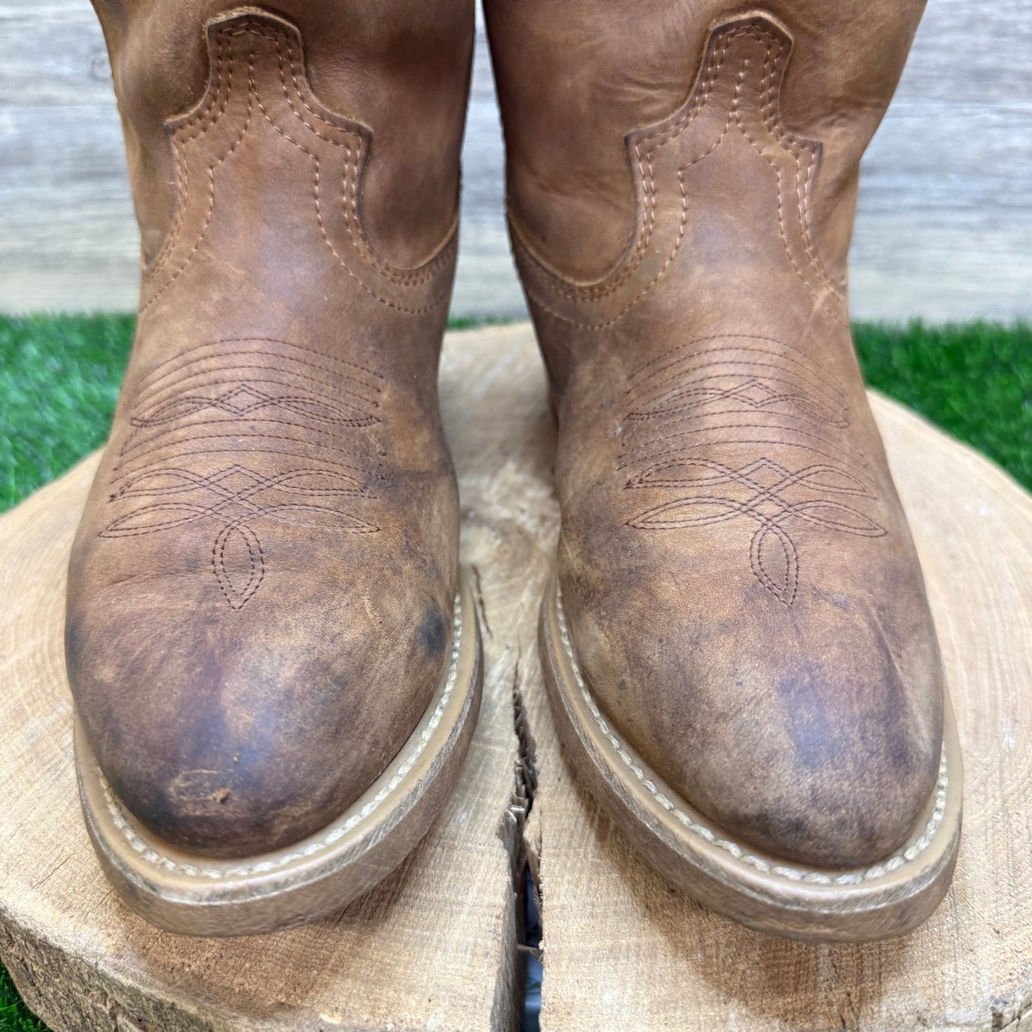 Masterson Men - Size 9D - Brown Nubuck Leather Western Cowboy Boots Style RB4000